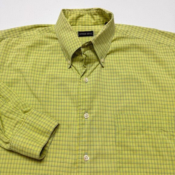 Vintage Gitman Shirt Mens Large Green‎ Plaid Preppy Office Casual Made in USA - Picture 1 of 15